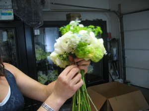 making a bouquet